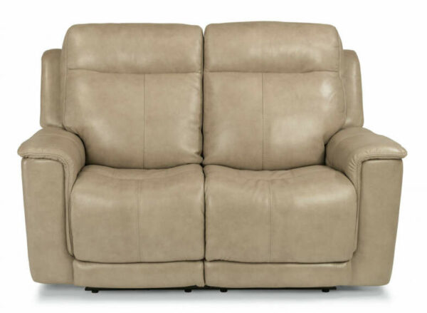 Flexsteel Miller Leather Power Reclining Loveseat With Power Headrests & Lumbar
