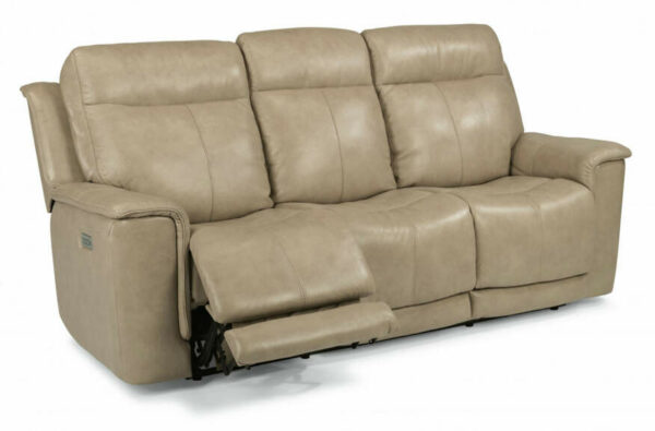 Flexsteel Miller Leather Power Reclining Sofa With Power Headrests & Lumbar