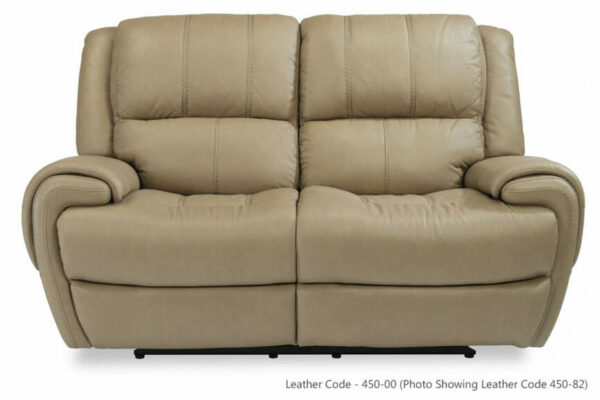 Flexsteel Nance Leather Power Reclining Loveseat With Power Headrests