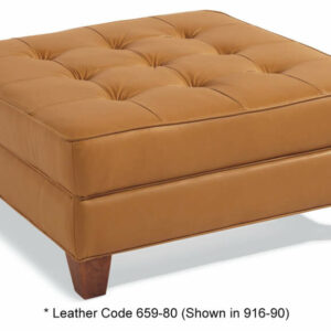 Flexsteel Nash Leather Square Cocktail Ottoman
