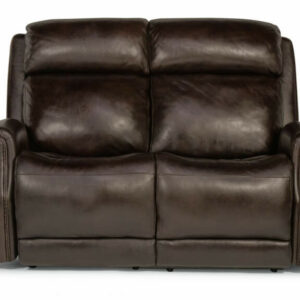 Flexsteel Stanley Leather Power Reclining Loveseat With Power Headrests