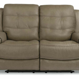 Flexsteel Wicklow Leather Power Reclining Loveseat With Power Headrests