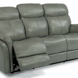 Flexsteel Zoey Leather Power Reclining Sofa With Power Headrests