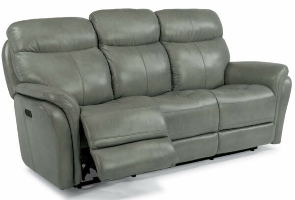Flexsteel Zoey Leather Power Reclining Sofa With Power Headrests