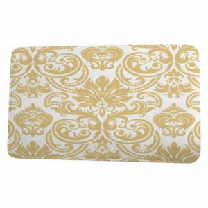 Floral Frolic Alexys Floral Print Bath Mat, Gold, 17"x24"