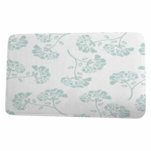 Floral Frolic April Floral Print Bath Mat, Aqua, 21"x34"