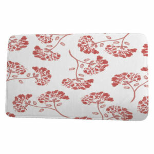 Floral Frolic April Floral Print Bath Mat, Coral, 21"x34"