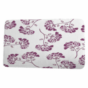 Floral Frolic April Floral Print Bath Mat, Purple, 17"x24"