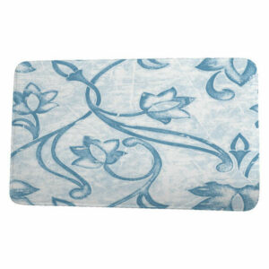 Floral Frolic Eleanor Floral Print Bath Mat, Blue, 21"x34"