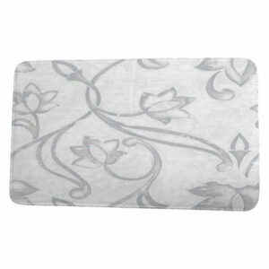 Floral Frolic Eleanor Floral Print Bath Mat, Gray, 17"x24"