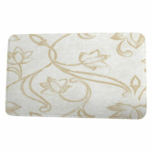 Floral Frolic Eleanor Floral Print Bath Mat, Taupe, 17"x24"