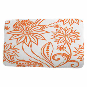 Floral Frolic Ella Floral Print Bath Mat, Orange, 17"x24"