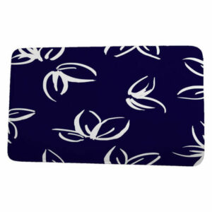 Floral Frolic Eva Floral Print Bath Mat, Navy Blue, 21"x34"