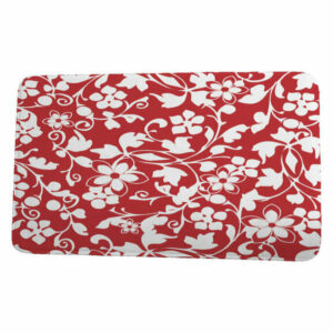 Floral Frolic Evelyn Floral Print Bath Mat, Red, 21"x34"