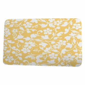 Floral Frolic Evelyn Floral Print Bath Mat, Yellow, 21"x34"