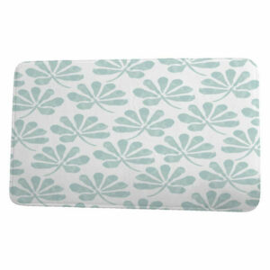 Floral Frolic Ina Floral Print Bath Mat, Aqua, 17"x24"