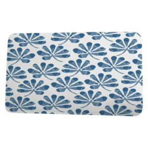 Floral Frolic Ina Floral Print Bath Mat, Blue, 21"x34"