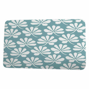 Floral Frolic Ingrid Floral Print Bath Mat, Aqua, 17"x24"