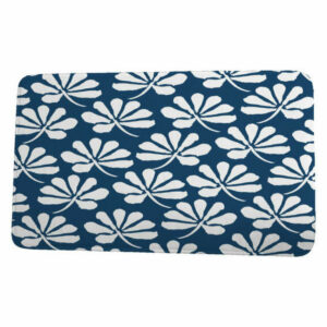 Floral Frolic Ingrid Floral Print Bath Mat, Blue, 17"x24"