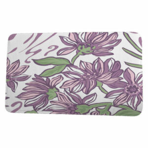 Floral Frolic Iona Floral Print Bath Mat, Purple, 21"x34"