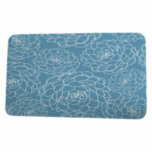 Floral Frolic Olena Floral Print Bath Mat, Blue, 17"x24"