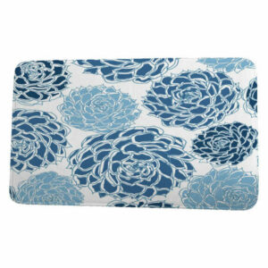 Floral Frolic Olivia Floral Print Bath Mat, Blue, 17"x24"