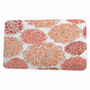 Floral Frolic Olivia Floral Print Bath Mat, Coral, 17"x24"