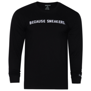 Foot Locker Mens Foot Locker Because Sneakers Longsleeve T-Shirt - Mens Black/White Size S