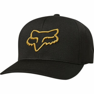 Fox Racing Lithotype Flexfit Hat - S/M - Black-Yellow