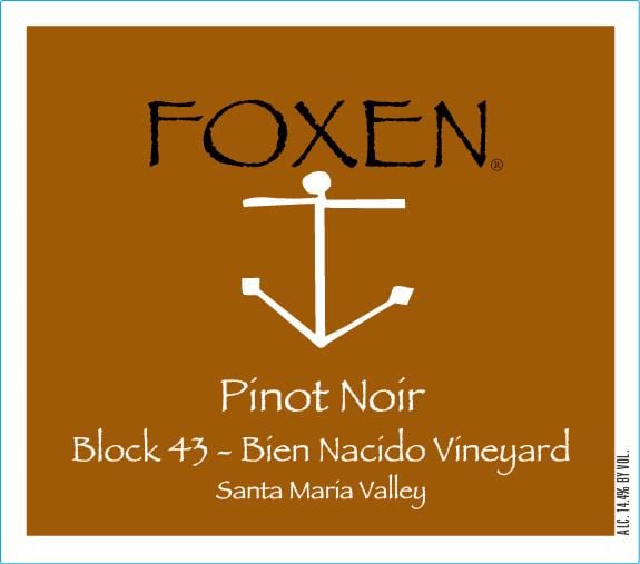 Foxen 2016 Block 43 Bien Nacido Vineyard Pinot Noir - Red Wine