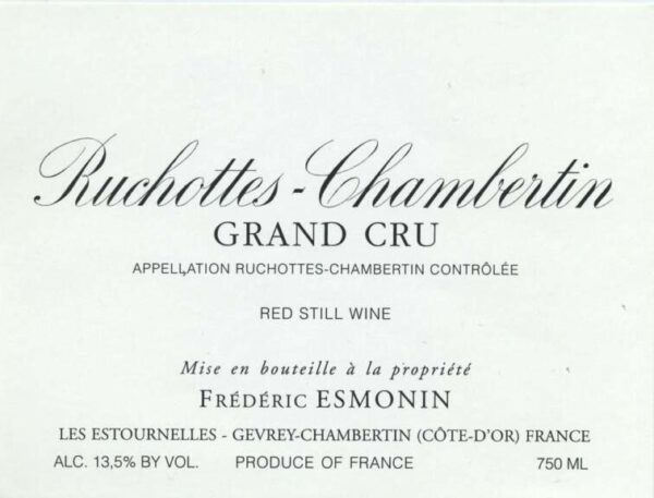 Frederic Esmonin 2017 Ruchottes-Chambertin Grand Cru - Pinot Noir Red Wine