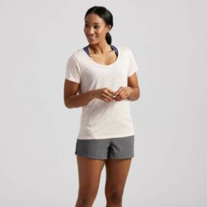 Freely Women's Open Back Short Sleeve T-Shirt Pink Light, Small - Women's Core/Basic Tops at Academy Sports