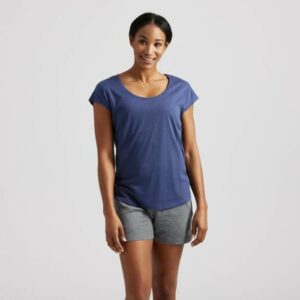 Freely Women's Seam Detail Short Sleeve T-Shirt Blue, Small - Women's Core/Basic Tops at Academy Sports