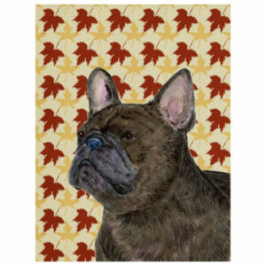 French Bulldog Fall Leaves Portrait Flag Garden Size