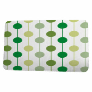 Funky Junky Brady Beads Stripe Print Bath Mat, Green, 21"x34"