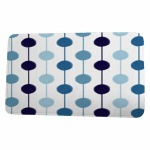 Funky Junky Brady Beads Stripe Print Bath Mat, Navy Blue, 21"x34"