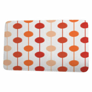 Funky Junky Brady Beads Stripe Print Bath Mat, Orange, 21"x34"