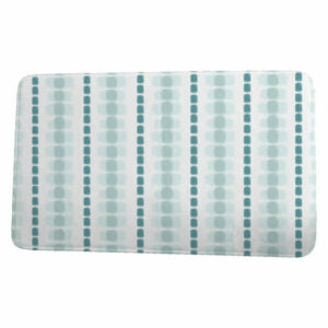 Funky Junky Watercolor Stripe Stripe Print Bath Mat, Teal, 17"x24"