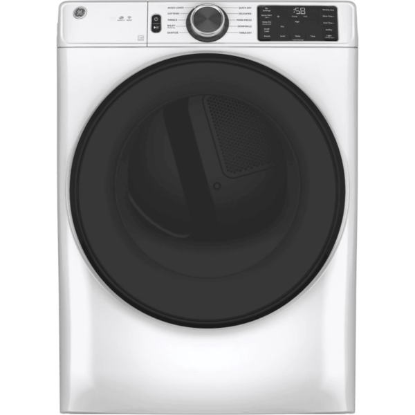 GE GFD55GS 7.8 Cu. Ft. Capacity Smart Front Load Gas Dryer White Laundry Appliances Dryers Gas Dryers