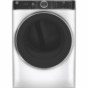 GE GFD85GSSN 28 Inch Wide 7.8 Cu Ft. Energy Star Rated Gas Dryer with Steam and Washer Link White Laundry Appliances Dryers Gas Dryers