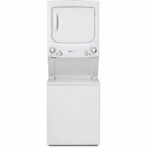 GE GUD27GESN Top Loading Washer and Front Loading Dryer Pair - 3.9 Cu. Ft. Washer and 5.9 Cu. Ft. Gas Dryer White Laundry Appliances Laundry Centers