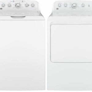 GE White 4.5 Cu. Ft. Top Loading Washer with Gas Dryer