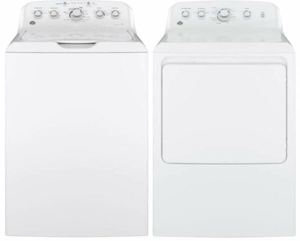 GE White 4.5 Cu. Ft. Top Loading Washer with Gas Dryer