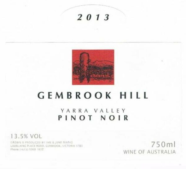 Gembrook Hill Vineyard 2013 Pinot Noir - Red Wine