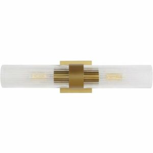 Generation Lighting CV1022 Geneva 2 Light 5" Wide Bath Bar Burnished Brass Indoor Lighting Bathroom Fixtures Bath Bar