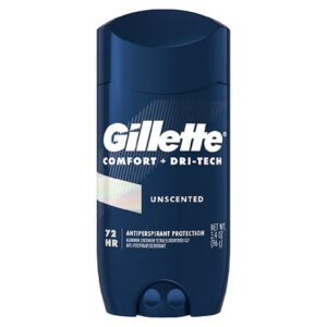 Gillette Comfort + Dri-Tech Invisible Solid Antiperspirant Unscented - 3.4 oz