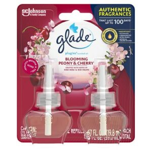 Glade PlugIns Scented Oil Air Freshener Blooming Peony & Cherry - 0.67 oz x 2 pack