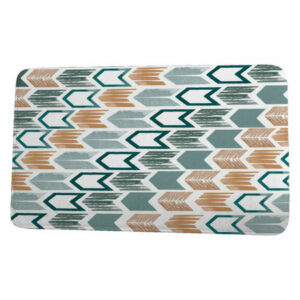 Goals, Gourds, & Gatherings Arrow Geometric Print Bath Mat, Teal, 17"x