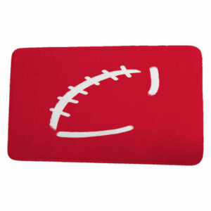 Goals, Gourds, & Gatherings Football Geometric Print Bath Mat, Red, 21