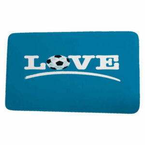 Goals, Gourds, & Gatherings Love Soccer Word Print Bath Mat, Teal, 21"